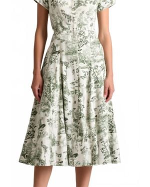 Alice + Olivia Lucy Roll Sleeve Midi Shirt Dress - Green
