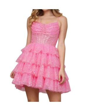 Colors Dress Sleeveless Cocktail Mini Dress - Pink
