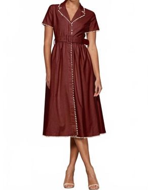 EB Luxe The Vivienne Midi Dress - Red