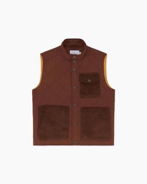Onia Quilted Twill Vest - Brown