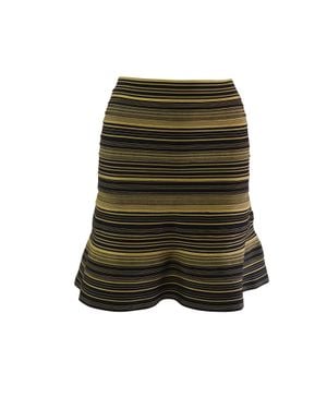 Hervé Léger Banded Flare Skirt - Green
