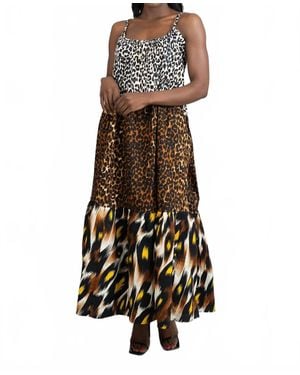 Kara Chic Animal Print Maxi Dress - Brown