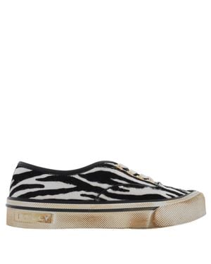 Bally Lyder Zebra Print Hair Calf Sneakers - Black