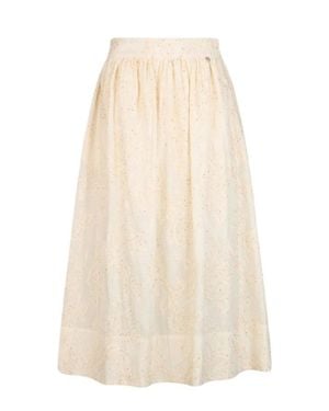 Liu Jo Wide Silhouette Midi Skirt With Floral Embroidery - White