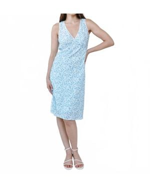 Bella Dahl V-Neck Tie Back Bias Maxi Dress - Blue