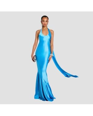 retroféte Alison Maxi Dress - Blue