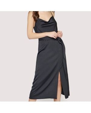 Lost + Wander Chase The Night Cowl Midi Dress - Black