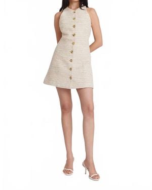 Matthew Bruch Natural Tweed Vest Mini Dress - White