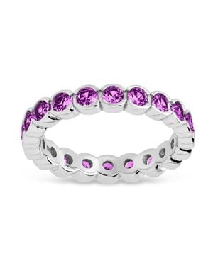 Sterling Forever Sterling Amethyst Helene Bezel Eternity Band Ring - Blue