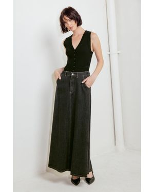 TRUEDAMES Trading Secrets Denim Skirt - Gray