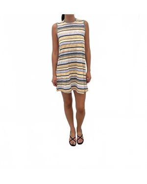 ATM Sleeveless Striped Muscle Dress - Multicolor
