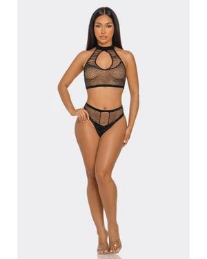TRUEDAMES Dazzle With Me Body Stocking Set - Metallic