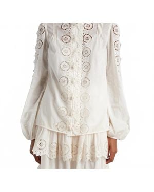 Zimmermann Lucky Embroidered Blouse - White