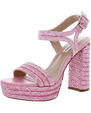 Steve Madden Lombardo Woven Open Toe Platform Sandals - Pink