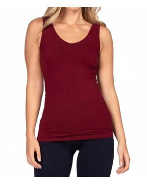 M.Rena Reversible V-Scoop Neck Tank Top - Red