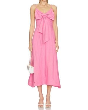 Elliatt Miri Vneck Bow Midi Dress - Pink
