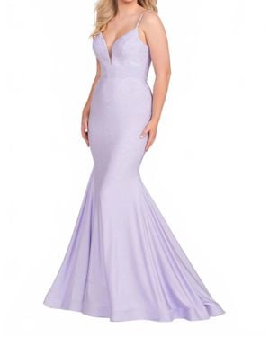 Ellie Wilde Sleeveless V-Neck Evening Gown - Purple