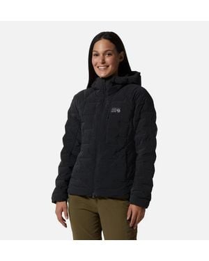 Mountain Hardwear Stretchdown Jacket Dark Storm Heather Hooded Jzz 5 - Black