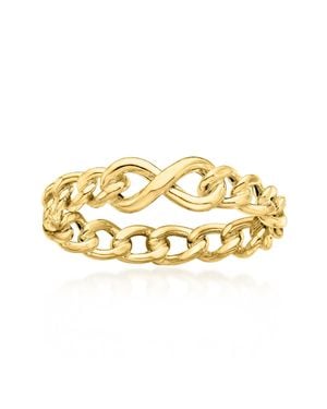 RS Pure By Ross-Simons Italian 14Kt Infinity Symbol Curb-Link Ring - Metallic