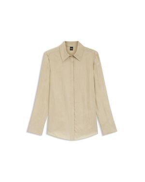 BOSS Regular-Fit Blouse With Concealed Closure - Natural