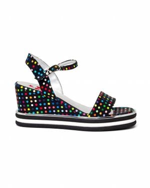 Fundae Ice Cream Sandwedge Vegan Wedge Sandals - Blue