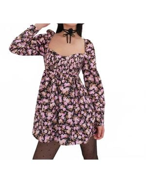 For Love & Lemons Kate Long Sleeve Mini Floral Dress in White | Lyst For Love & Lemons Kate Long Sleeve Mini Floral Dress in White | Lyst