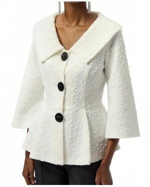 Joseph Ribkoff Sequined Bouclé Peplum Jacket - Gray