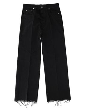 Rick Owens Raw Hem Straight-Leg Jeans - Black