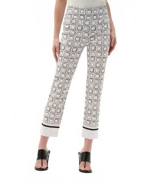 Joseph Ribkoff Printed Pull-On Straight Cropped Pants - Multicolor