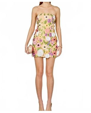 Endless Rose Floral Embroidered Mini Dress - Yellow