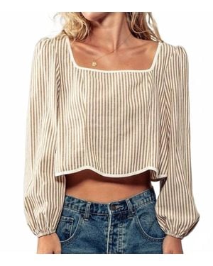 Urban Daizy Buttoned Crop Shirt - Natural