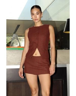 Bailey Rose Houndstooth Micro Skort - Black
