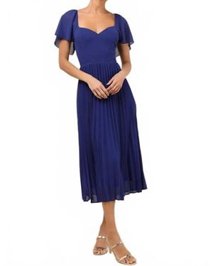Lulus Calia Flutter Sleeve Midi Dress - Blue