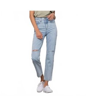 Insane Gene Manda High Waist Ripped Tapered Jeans - Blue