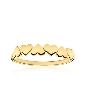 RS Pure By Ross-Simons Italian 10Kt Hearts Ring - Metallic