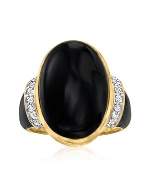 Ross-Simons Onyx And Diamond Ring With Enamel - Black