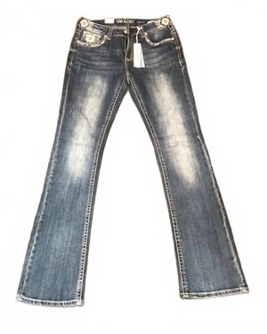 Grace In La Aztec Pocket Jean - Gray
