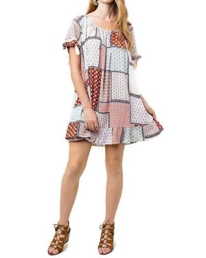 Kori Folklore Tassel Mini Swing Dress - Red