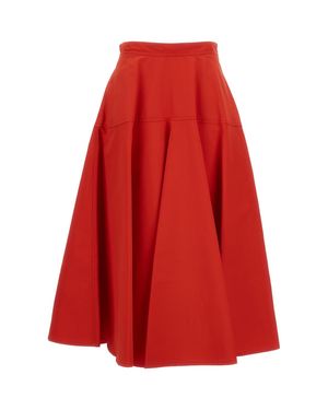 Mantu Classic Skirt With Smooth Texture - Red