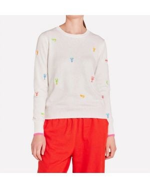 Brodie Cashmere Lobster Embroidered Crew Sweater