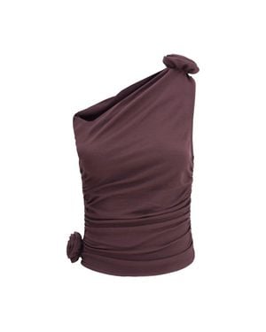 Magda Butrym One-Shoulder Top - Purple