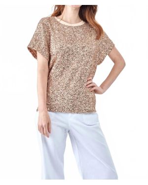 Insight Sequin T-Shirt Top - Metallic