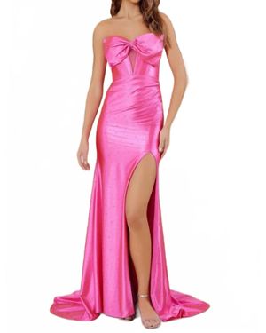 Nox Anabel Bow Strapless Gown - Pink