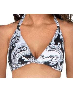 Ralph Lauren Paisley Print Twist-Front Bikini Top - Blue