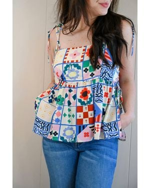 FRNCH Spruce Avenue Patchwork Tank Top - Blue