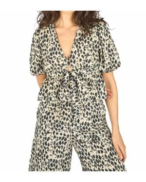Traffic People Margot Print Top - Black