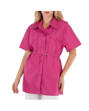 Our Legacy Ladies Cerise Cotton Ripstop Backless Army Shirt - Pink