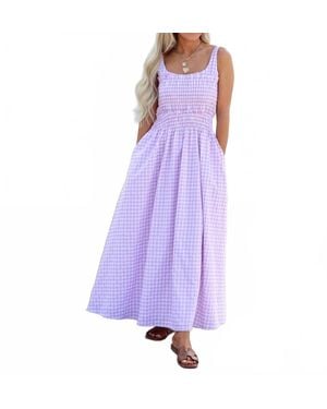 TCEC Arabelle Gingham Maxi Dress - Purple