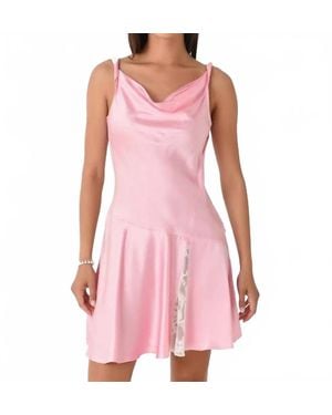 LoveShackFancy Lionel Draped Lace Silk Mini Dress - Pink
