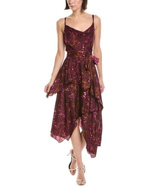 Marchesa Lace Midi Dress - Red